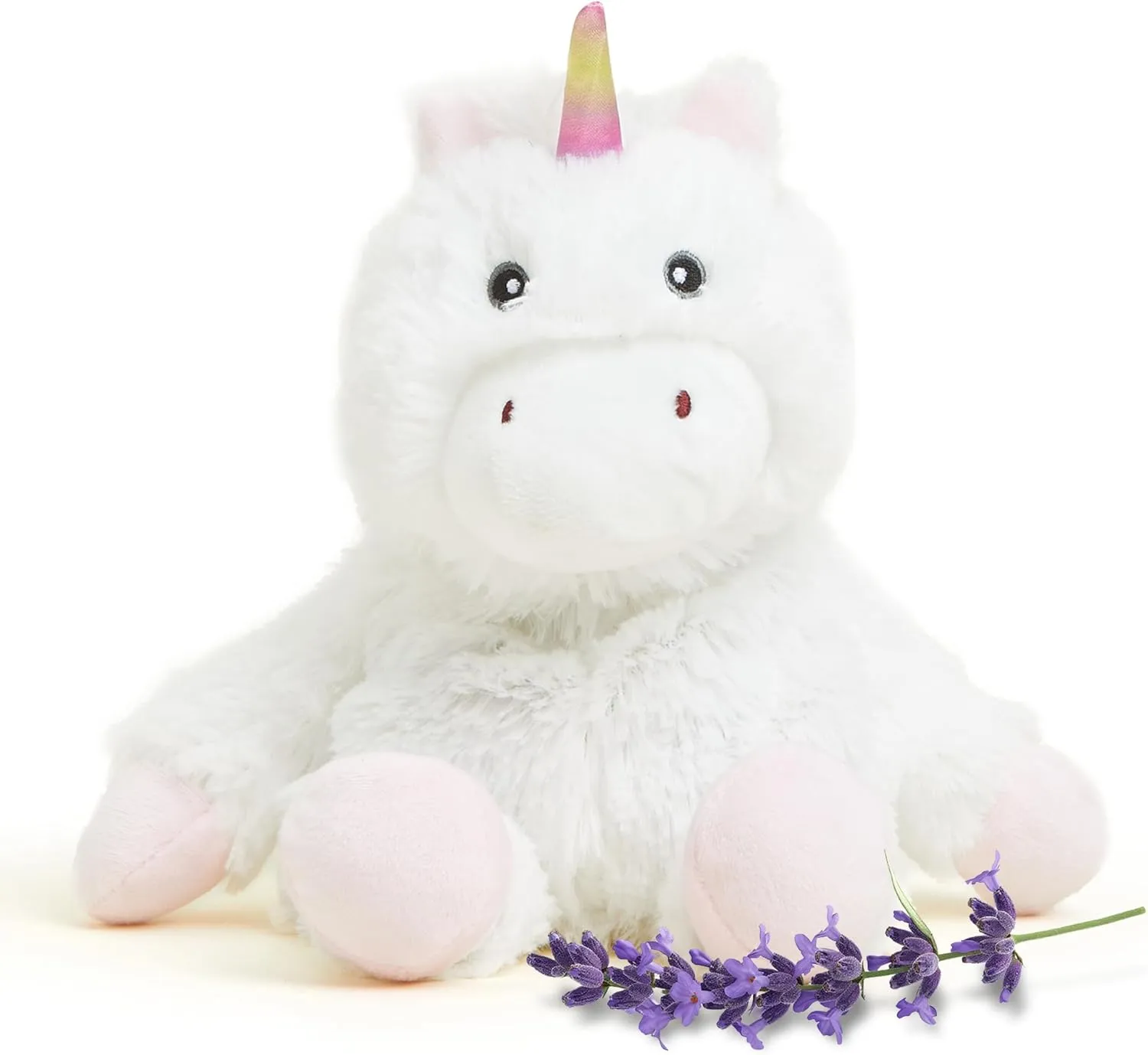 warmies Junior Microwavable & Weighted Stuffed Animals, White Unicorn - Heated Stuffed Animal Plushie for Warmth & Comfort - Cute Soft Plush Toys for Adults & Children (Boys, Girls, Babies & Toddlers)