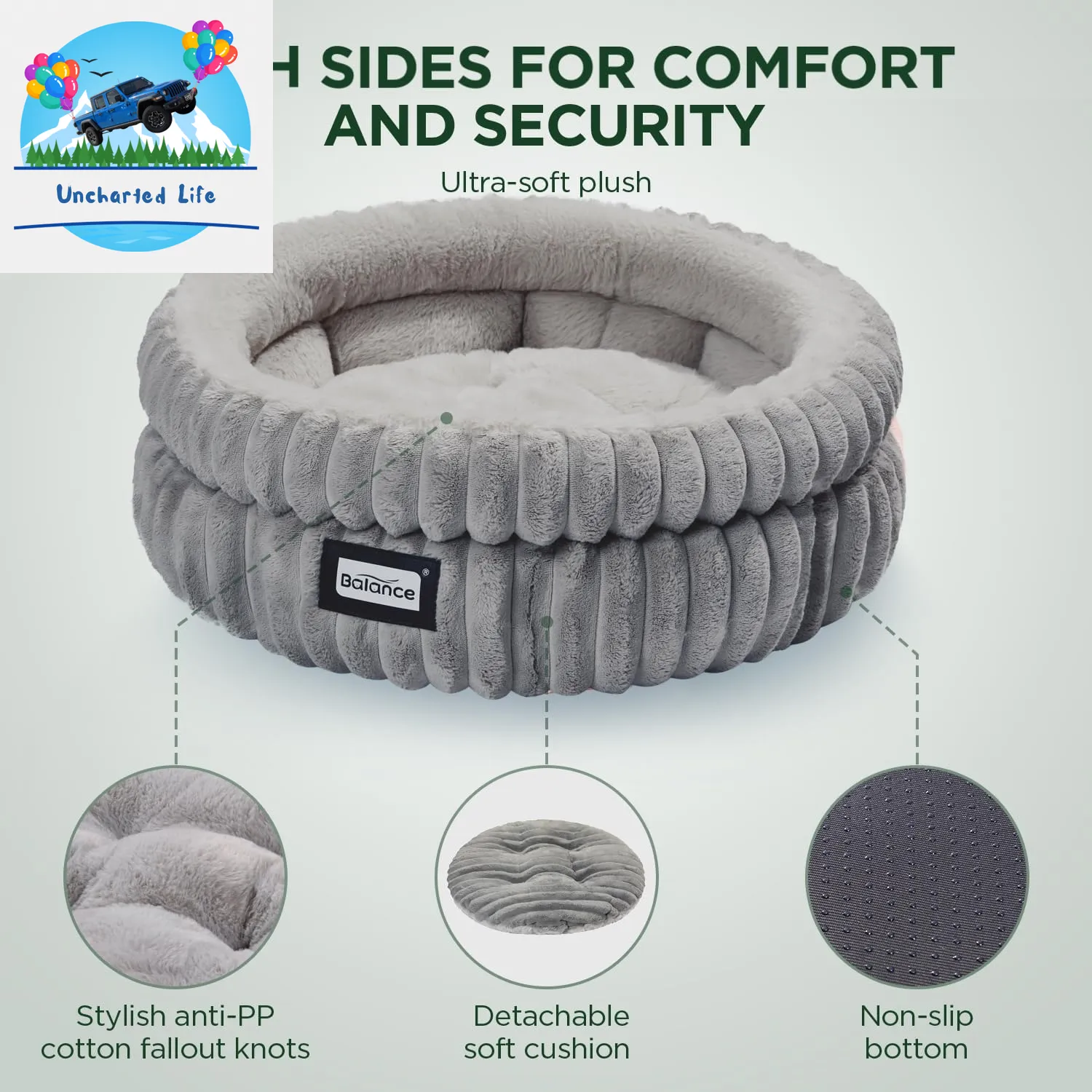 Washable Round Cat Bed – Soft Plush Nest for Kittens & Puppies