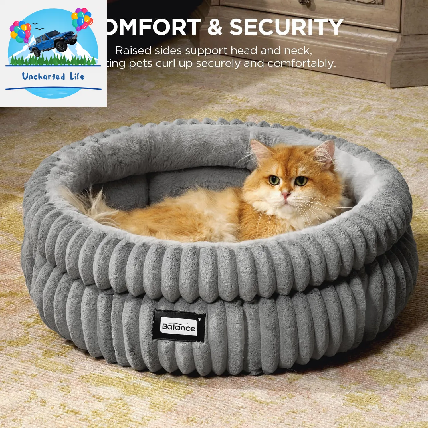 Washable Round Cat Bed – Soft Plush Nest for Kittens & Puppies
