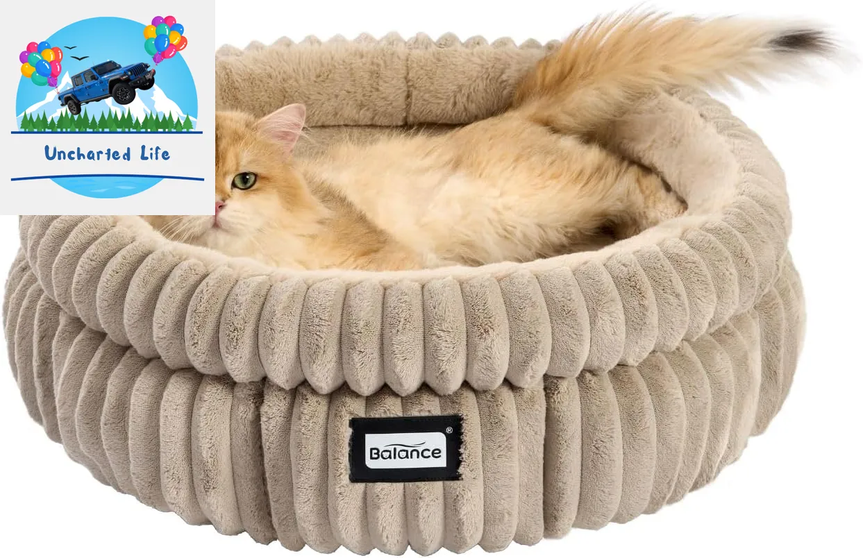 Washable Round Cat Bed – Soft Plush Nest for Kittens & Puppies