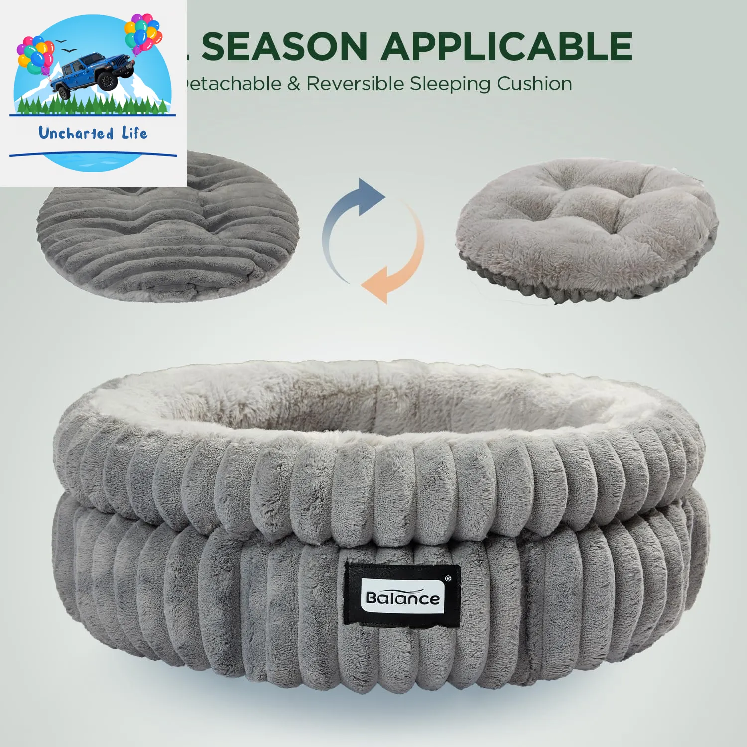 Washable Round Cat Bed – Soft Plush Nest for Kittens & Puppies