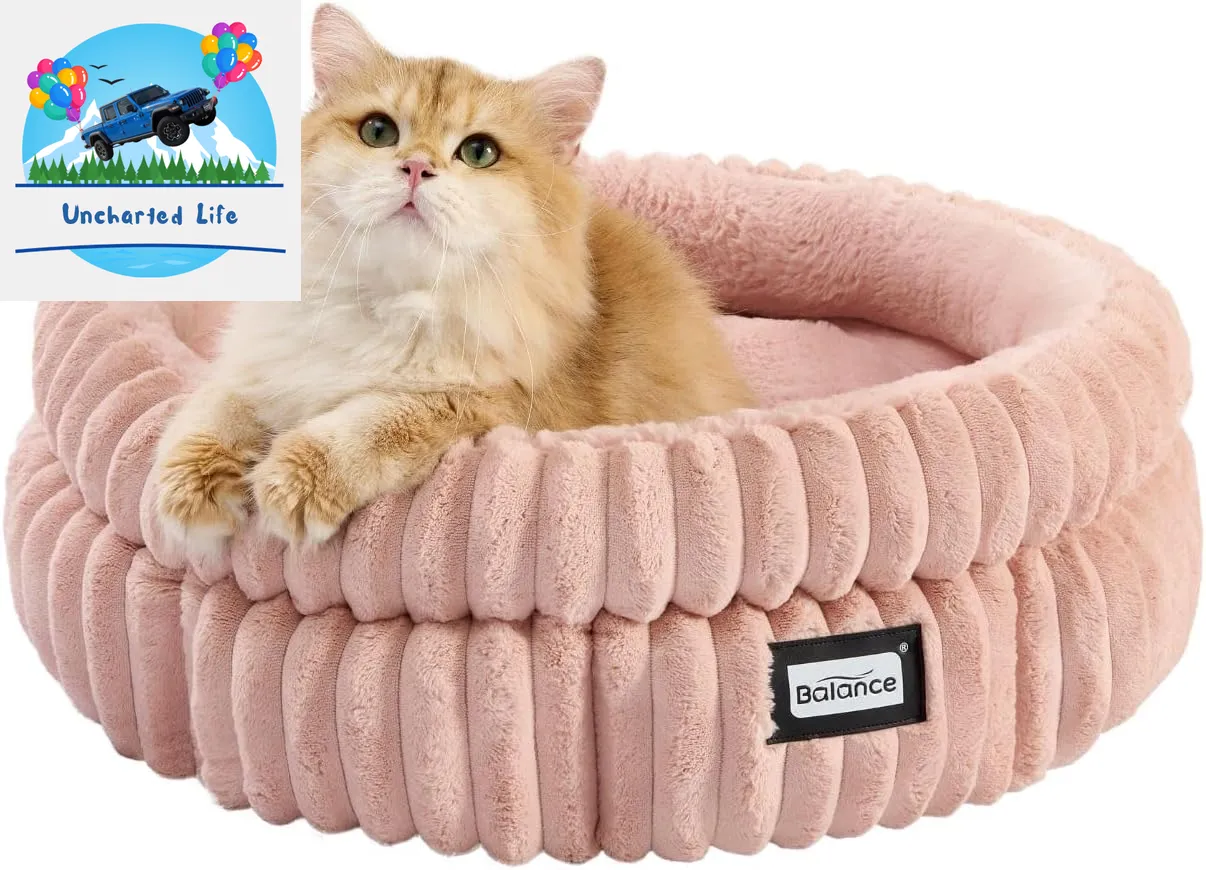 Washable Round Cat Bed – Soft Plush Nest for Kittens & Puppies