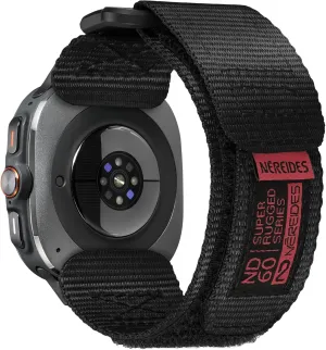 Watch Band Compatible with Samsung Galaxy Watch Ultra 47mm(2024) for Men Women, Nylon Sports Adjustable Replacement Strap for Galaxy Watch Ultra(Black)
