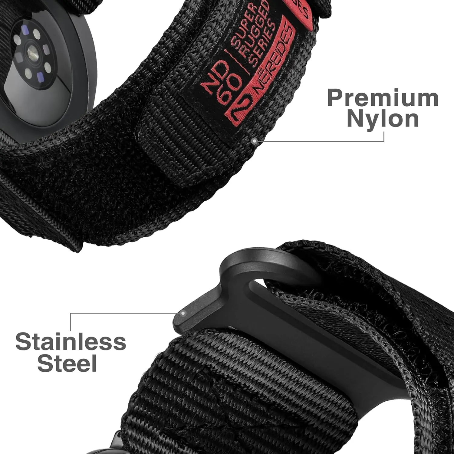 Watch Band Compatible with Samsung Galaxy Watch Ultra 47mm(2024) for Men Women, Nylon Sports Adjustable Replacement Strap for Galaxy Watch Ultra(Black)