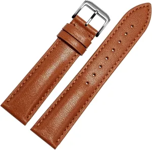 Watch Band,Genuine Leather Replacement Bands, Leat 12-24mm Men Women Genuine Leather Watch Strap Bracelet Replacement Pin Buckle/Deployment Buckle Watch Wristband with Installation Tools