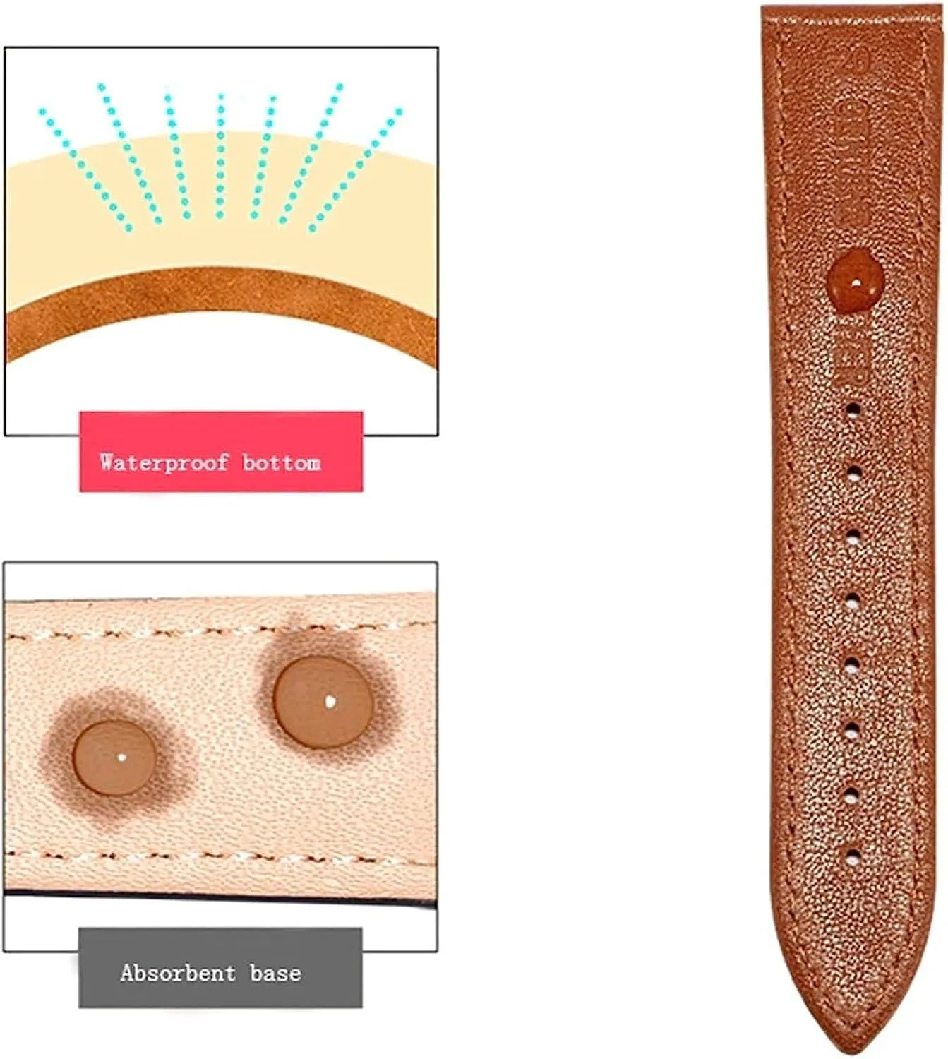 Watch Band,Genuine Leather Replacement Bands, Leat 12-24mm Men Women Genuine Leather Watch Strap Bracelet Replacement Pin Buckle/Deployment Buckle Watch Wristband with Installation Tools