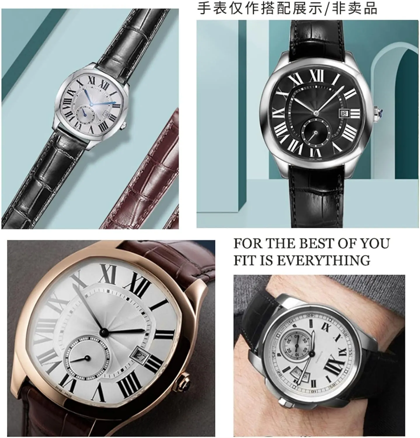 Watch Strap For Tank Genuine Leather Watch Band Men's Claire Leather Belt London Solo Mechanical Watch Accessories 25mm