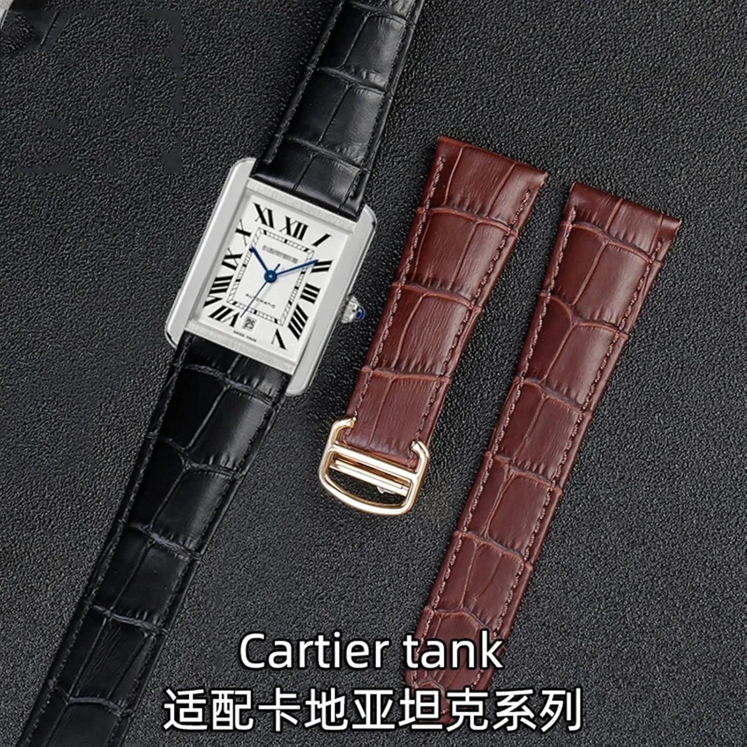 Watch Strap For Tank Genuine Leather Watch Band Men's Claire Leather Belt London Solo Mechanical Watch Accessories 25mm