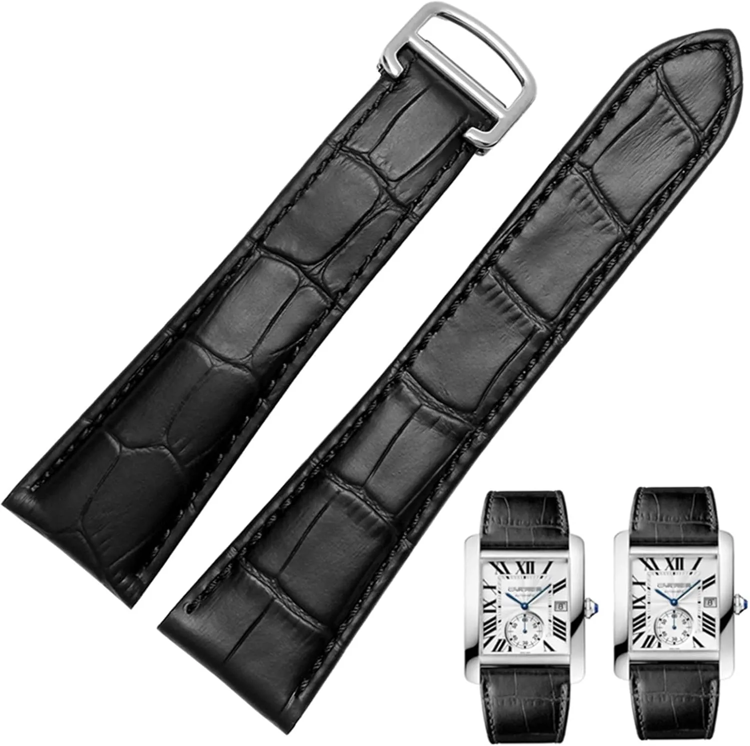 Watch Strap For Tank Genuine Leather Watch Band Men's Claire Leather Belt London Solo Mechanical Watch Accessories 25mm