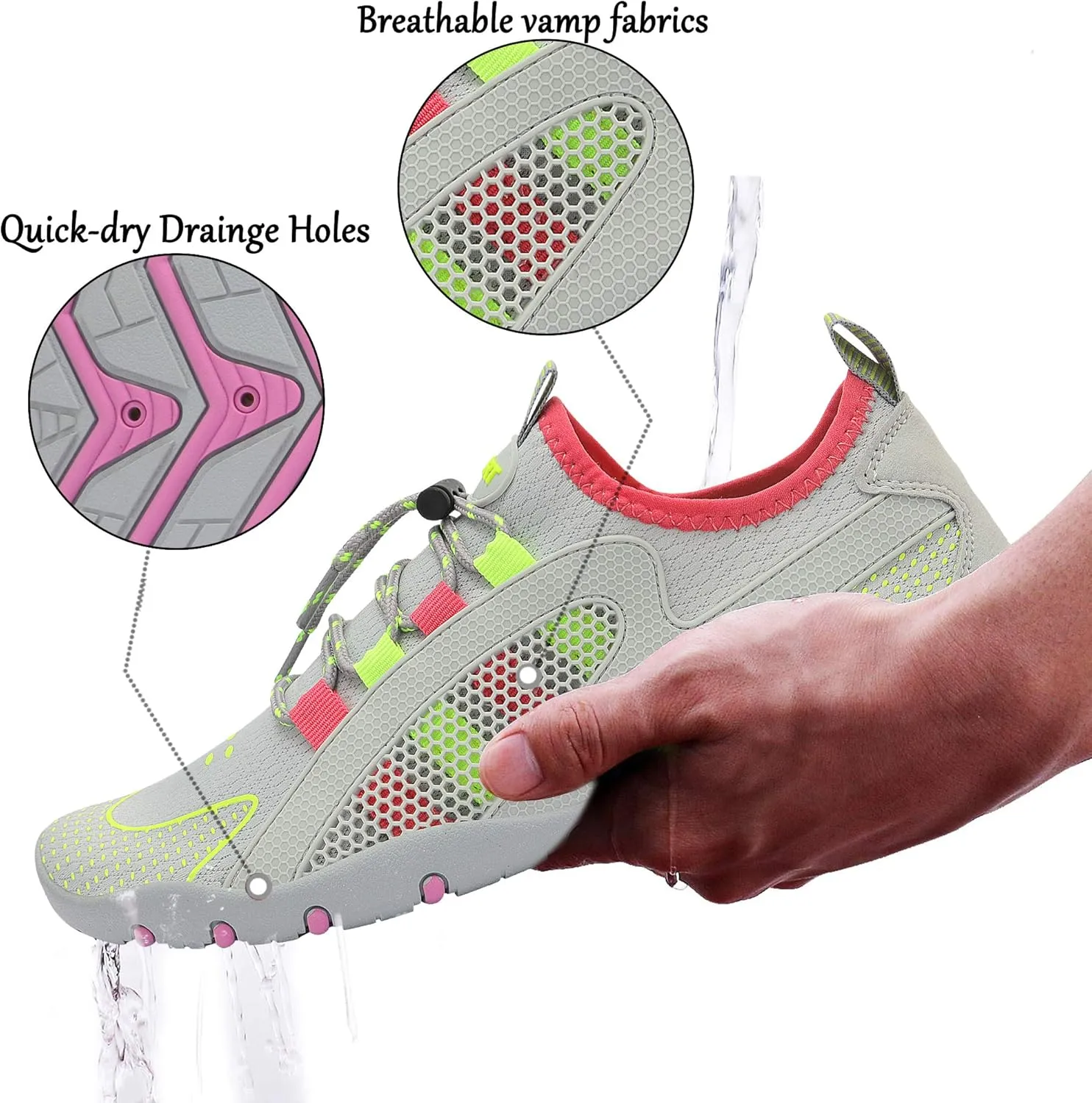Water Shoes Mens Womens Quick Dry Barefoot Aqua Socks Diving Sports Shoes for Beach Swim Surf Pool Yoga Outdoor Trip