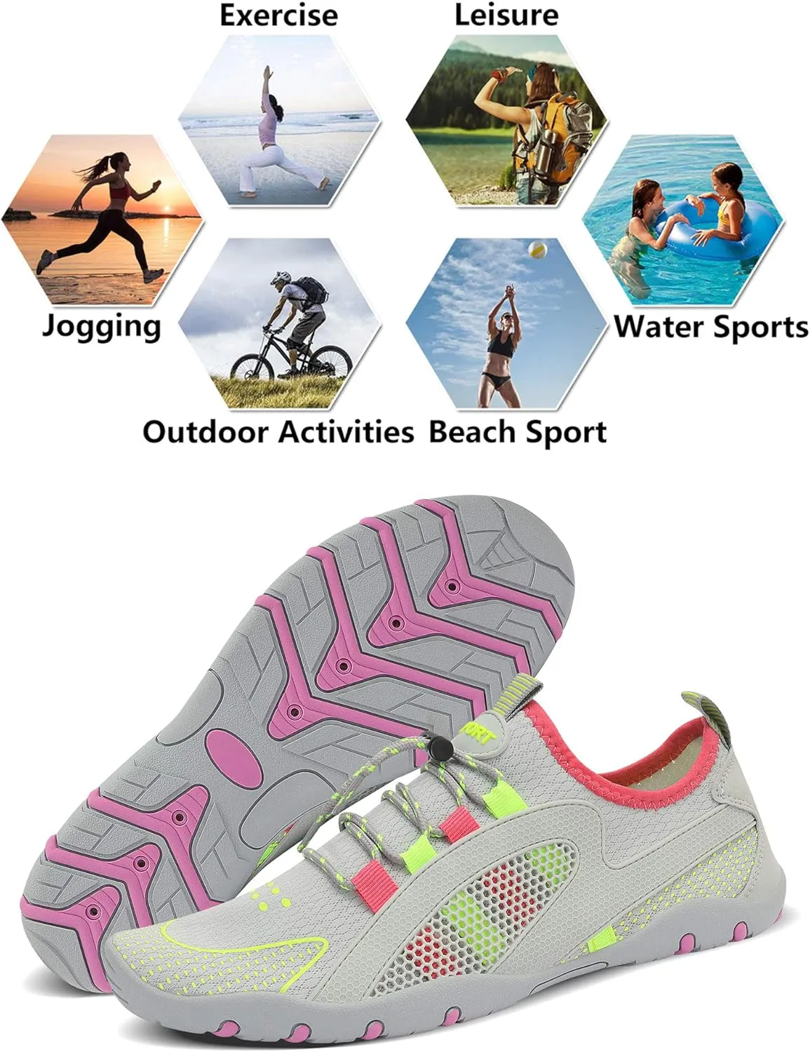 Water Shoes Mens Womens Quick Dry Barefoot Aqua Socks Diving Sports Shoes for Beach Swim Surf Pool Yoga Outdoor Trip