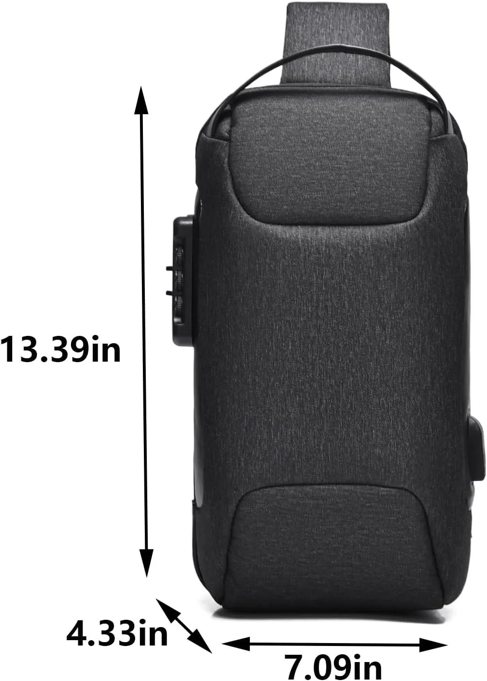 Waterproof Sling Bag for Men and Women,Chest Bag Shoulder Backpack Crossbody Backpack Hiking Daypack Motorcycle Bag(Brushed Black)