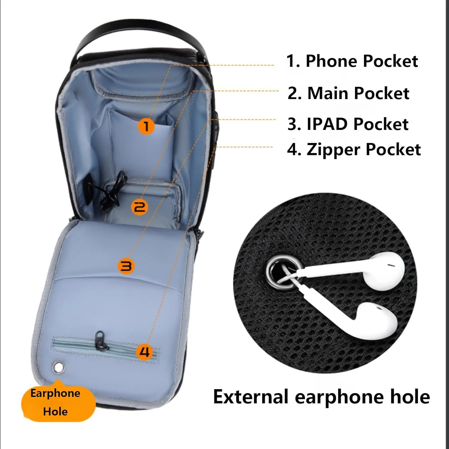 Waterproof Sling Bag for Men and Women,Chest Bag Shoulder Backpack Crossbody Backpack Hiking Daypack Motorcycle Bag(Brushed Black)