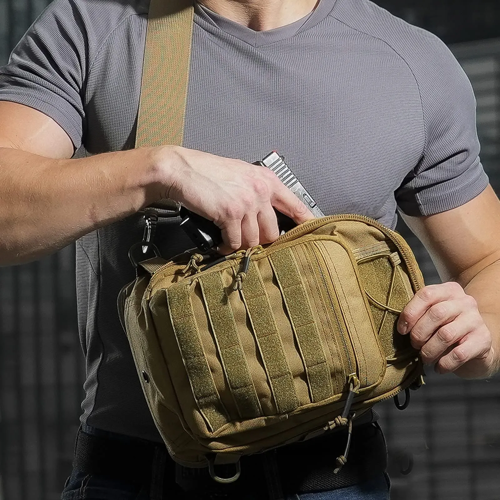 Waterproof Tactical Sling Bag with Anti-Cut Features for Military Range Use