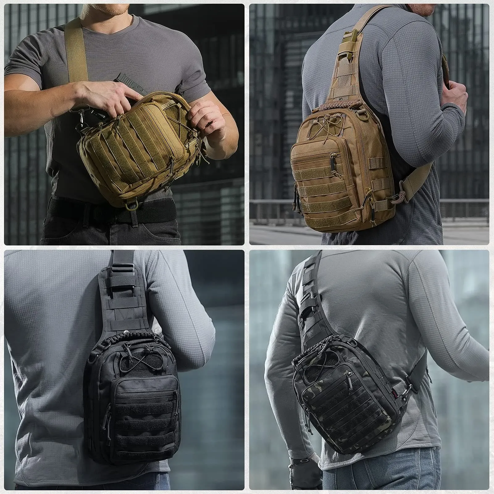 Waterproof Tactical Sling Bag with Anti-Cut Features for Military Range Use