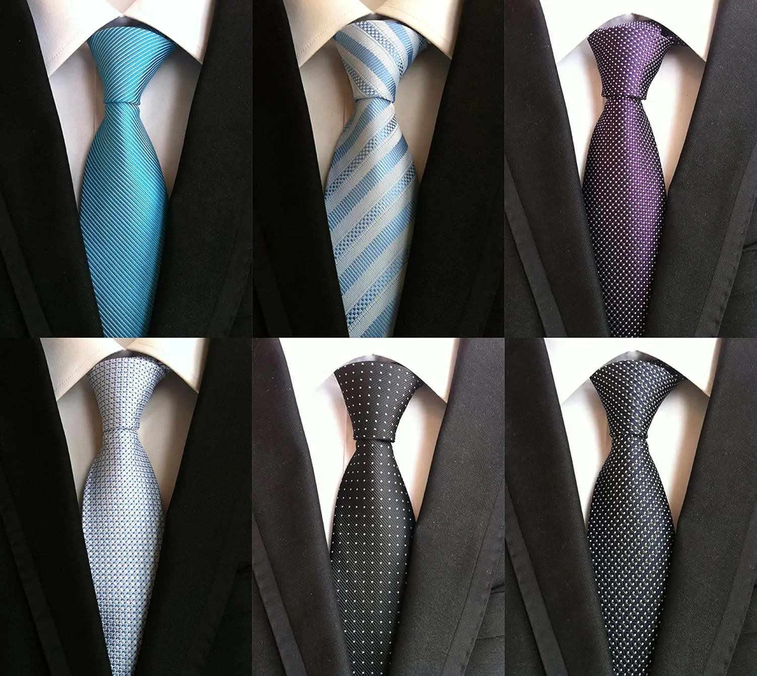 WeiShang Lot 6 PCS Classic Men's Silk Tie Necktie Woven JACQUARD Neck Ties