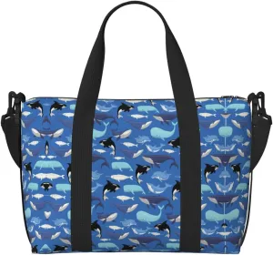 Whale Pattern Print Versatile Gym Sports Bag,Companion For Your Journeys And Fitness Routines