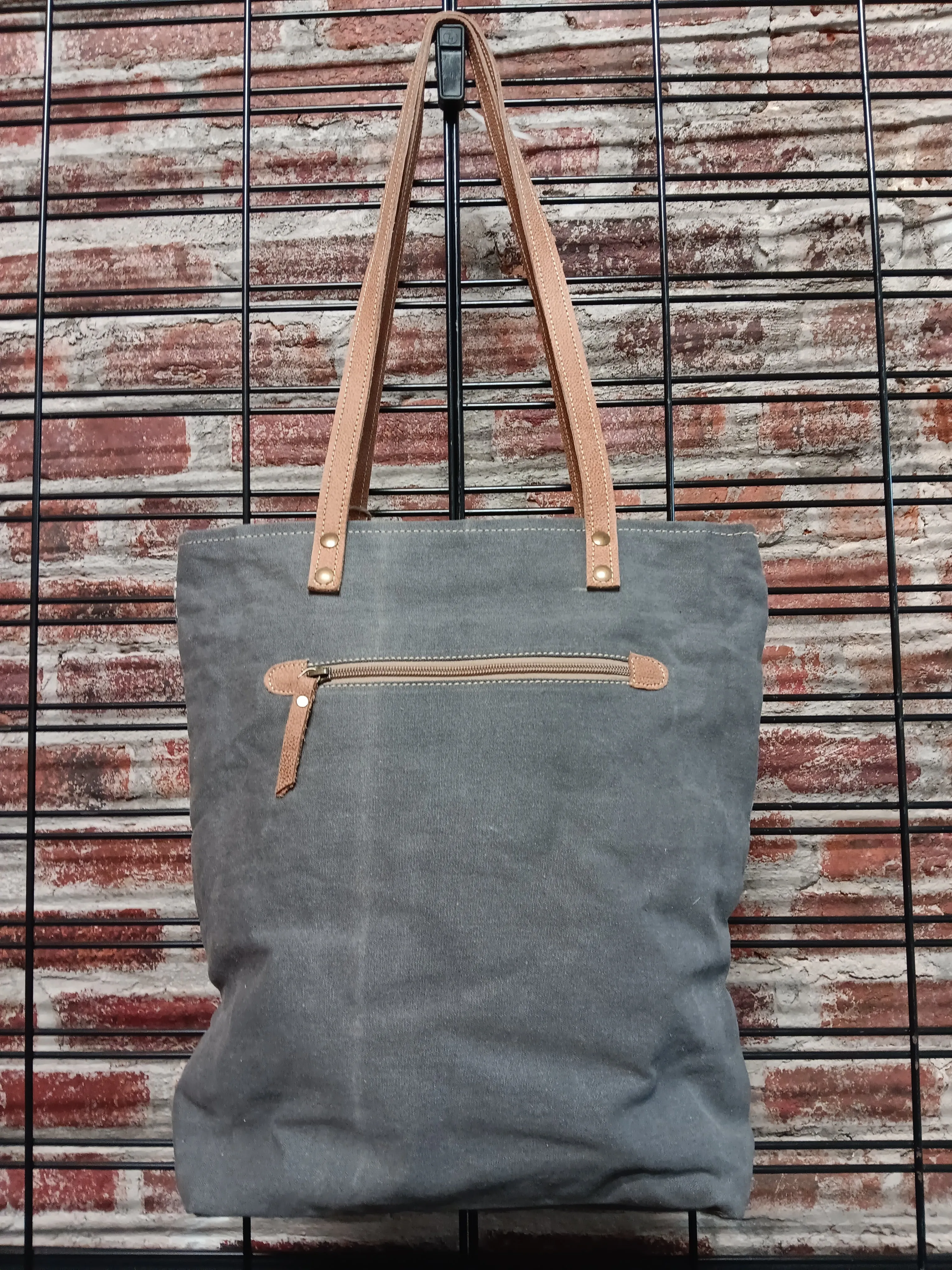 White and Black Floral Large Tote