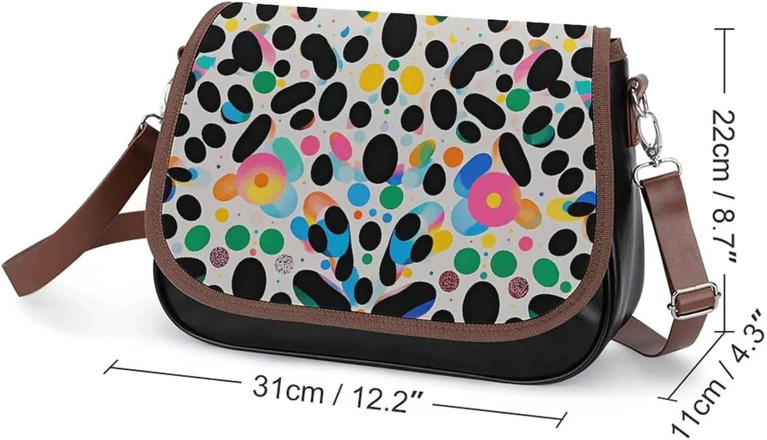 White Blooms Blue Butterflies Crossbody Bags for Women Travel Shoulder Bag Small Leather Cross Body Handbags