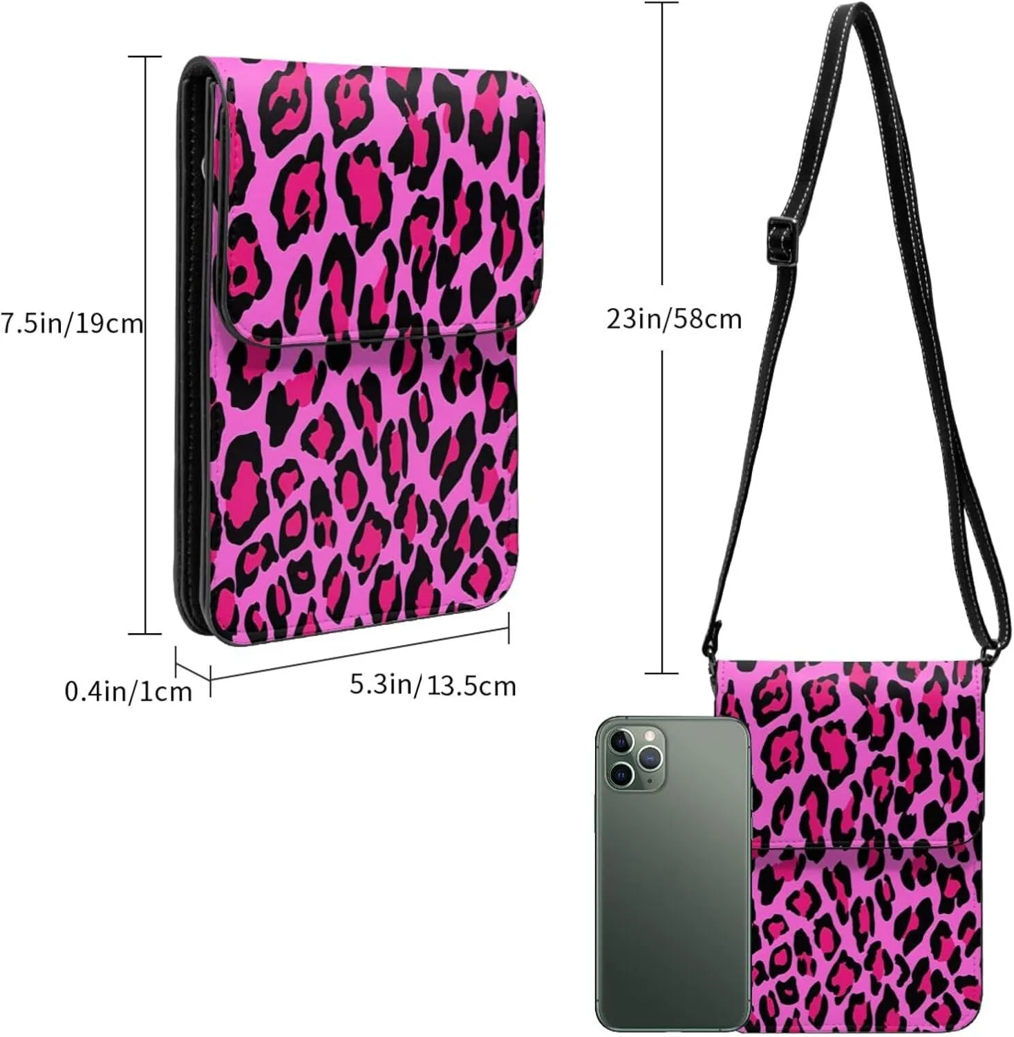 White lines compose mountains Leather Crossbody Phone Purse for Women Cute Wallet Bags Lightweight Mini Sling Bag