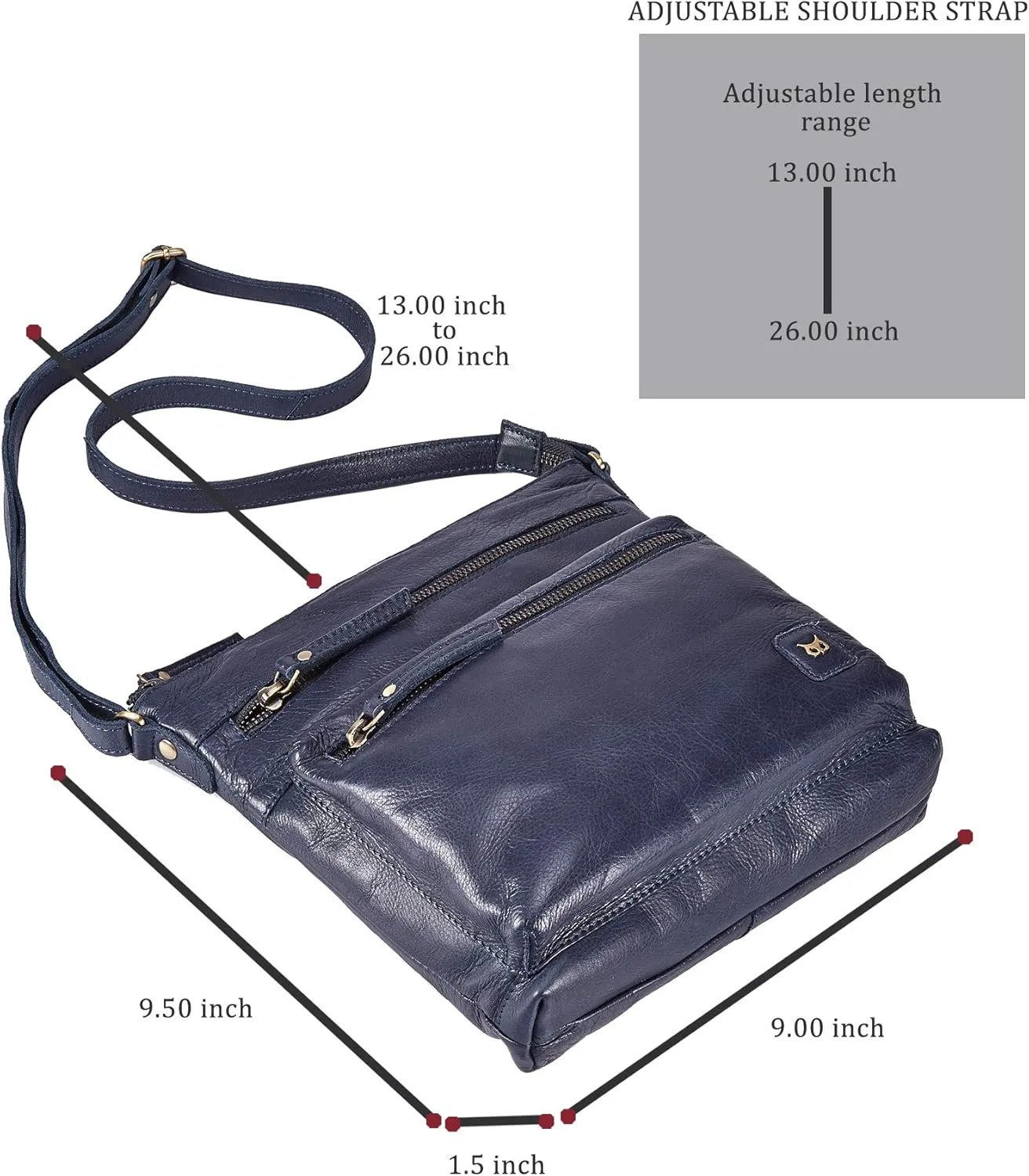 Wise Owl Accessories Small Crossbody Bags for Women Real Leather Purse Handbags Crossover Over the Shoulder Pocketbook