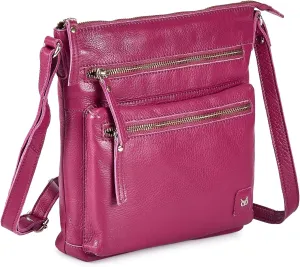 Wise Owl Accessories Small Crossbody Bags for Women Real Leather Purse Handbags Crossover Over the Shoulder Pocketbook