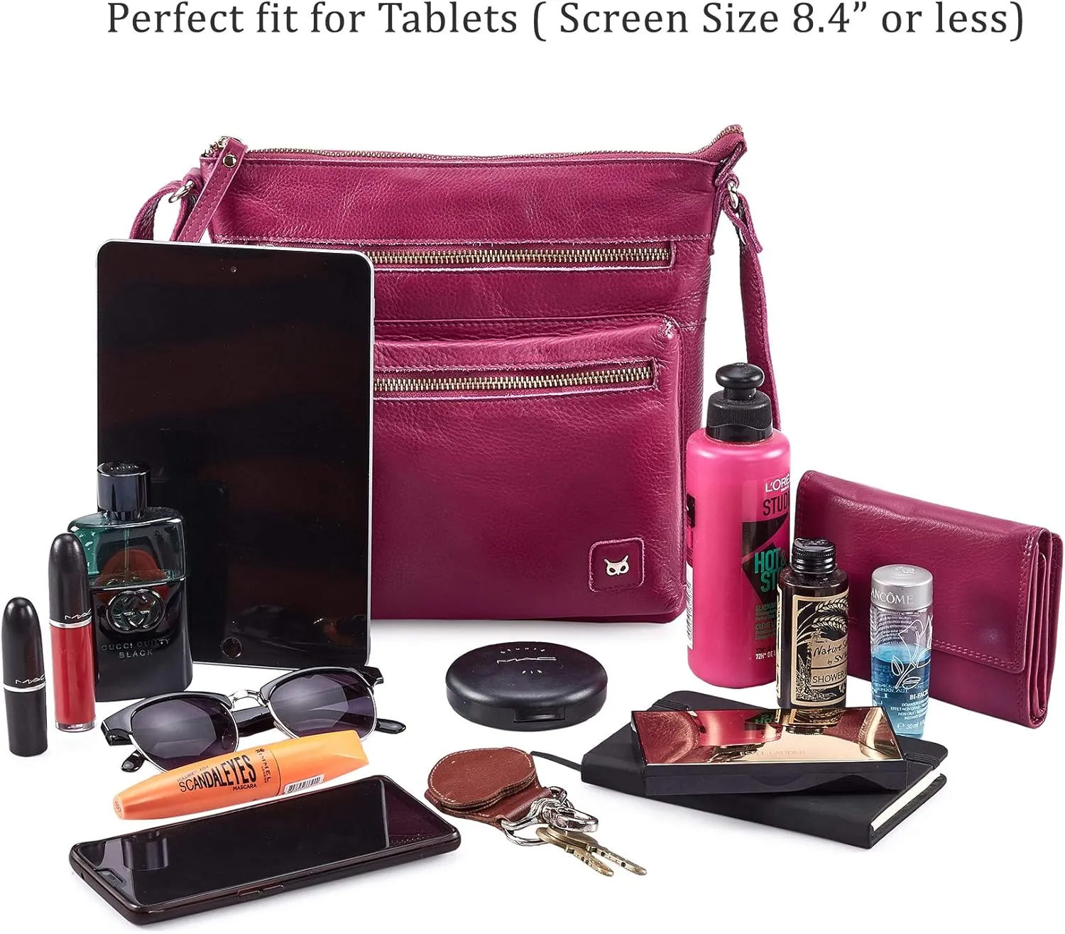 Wise Owl Accessories Small Crossbody Bags for Women Real Leather Purse Handbags Crossover Over the Shoulder Pocketbook