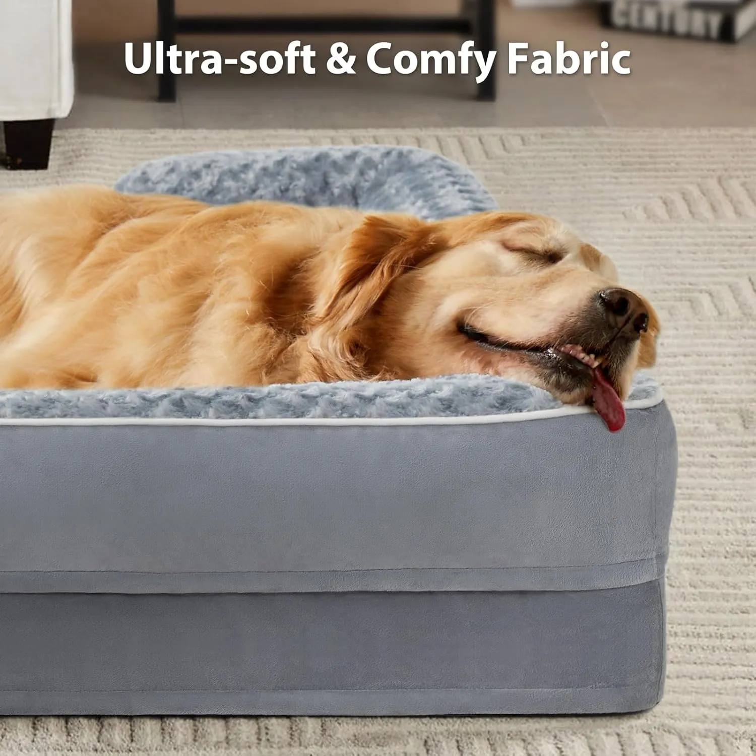 WNPETHOME Jumbo Orthopedic Dog Bed, Great Dane Dog Beds for Giant Dogs, Bolster Dog Sofa Bed，Waterproof Dog Couch for Pet Sleeping, Pet Bed for Large Dogs