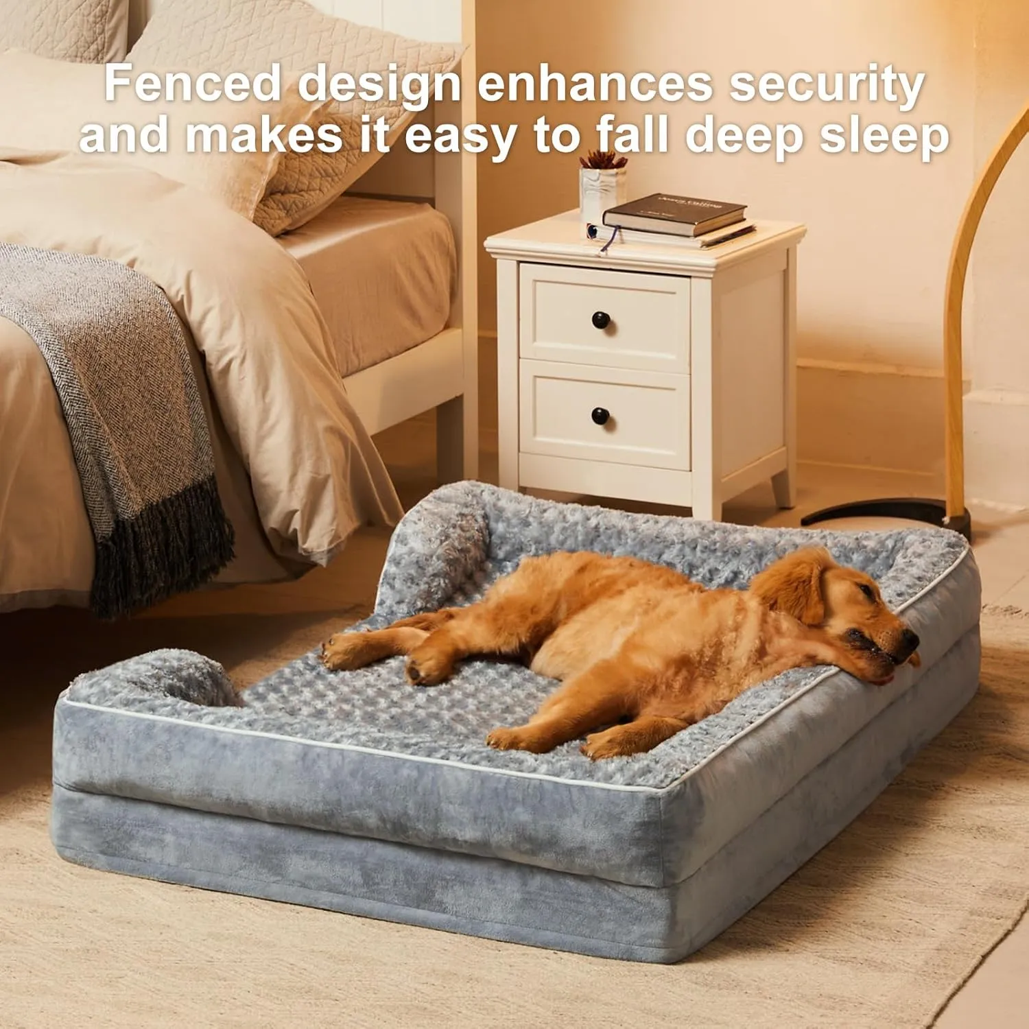 WNPETHOME Jumbo Orthopedic Dog Bed, Great Dane Dog Beds for Giant Dogs, Bolster Dog Sofa Bed，Waterproof Dog Couch for Pet Sleeping, Pet Bed for Large Dogs