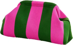 Women Clutch Bag Crochet Purse Handbag, Women's Colorblock Clutch Makeup organized Bag Striped Color Evening Handbag