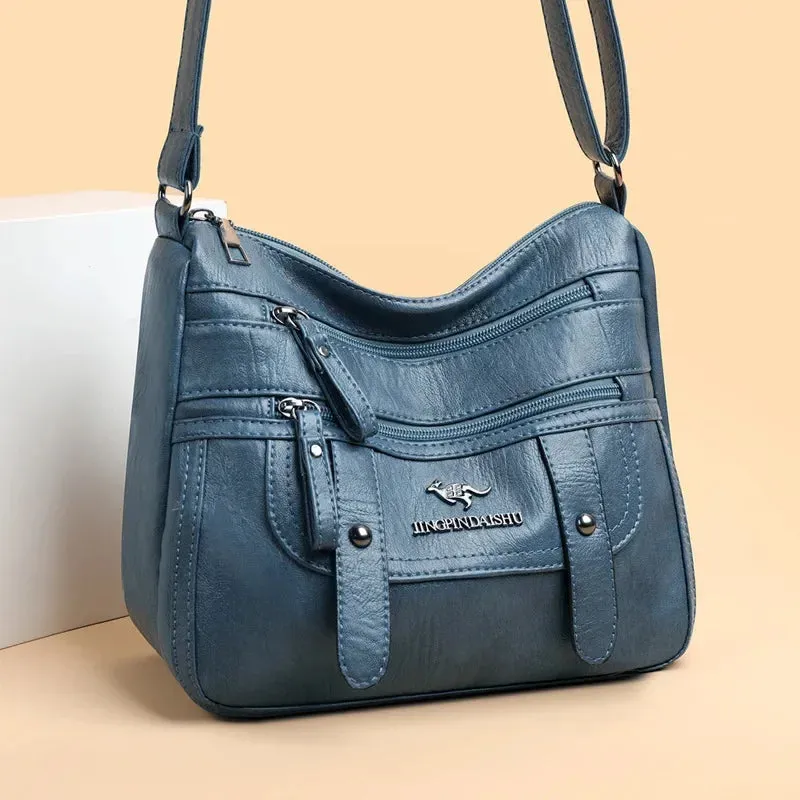 Women Fashion Shoulder Caual Faux Leather Crossbody Lady Cute Side Purse Luxury Mulity Layer Bags Brand Design Bolso