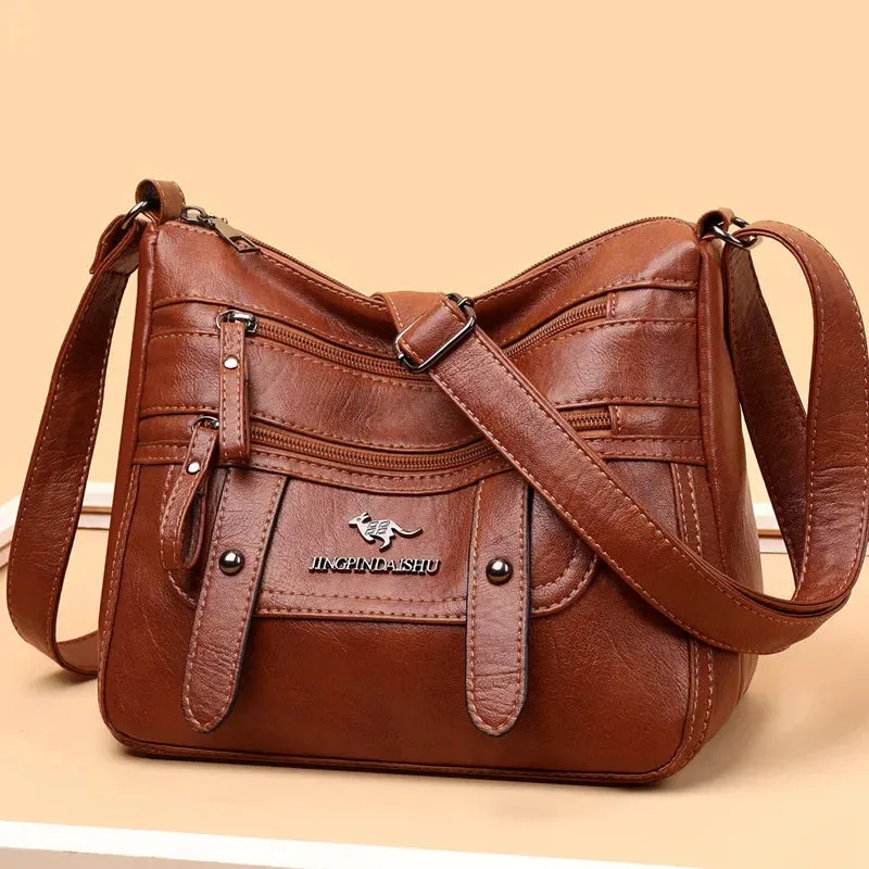 Women Fashion Shoulder Caual Faux Leather Crossbody Lady Cute Side Purse Luxury Mulity Layer Bags Brand Design Bolso