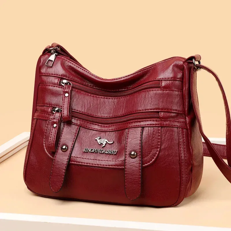 Women Fashion Shoulder Caual Faux Leather Crossbody Lady Cute Side Purse Luxury Mulity Layer Bags Brand Design Bolso