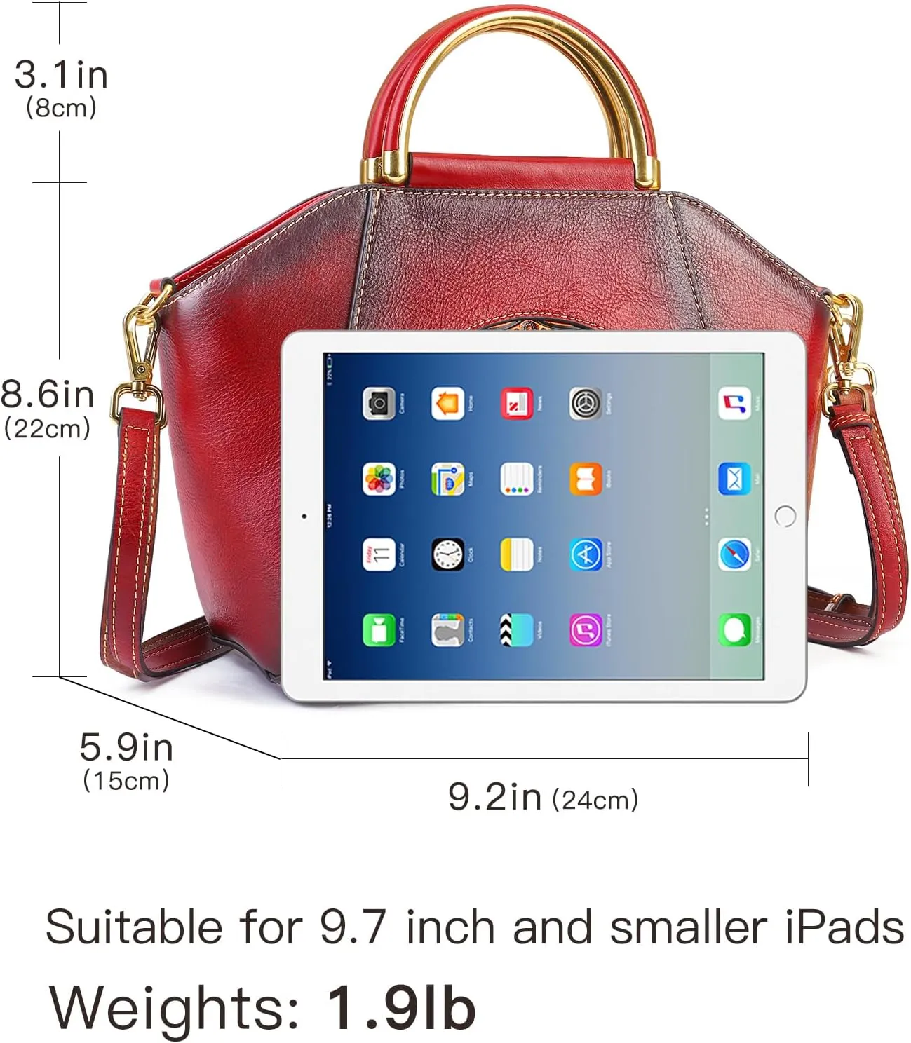 Women Genuine Leather Handbags, Organizer Retro Vegetable Tanning leather Satchel Vintage Embossing Totem Shoulder Bag