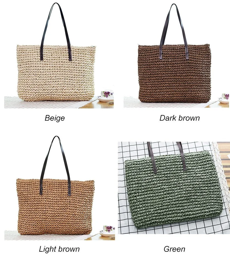 Women Handbag  Handmade Knitted Straw
