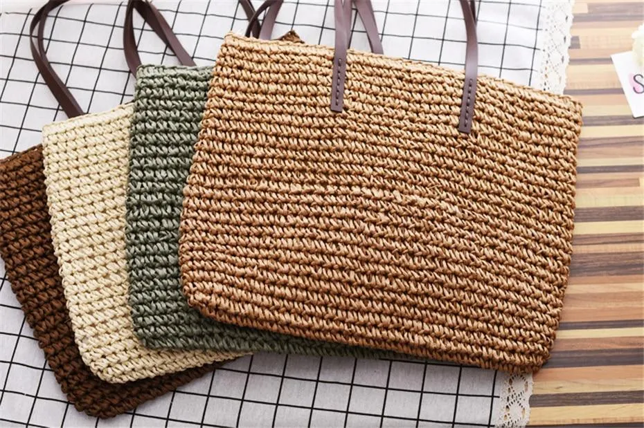 Women Handbag  Handmade Knitted Straw