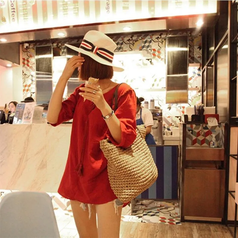 Women Handbag  Handmade Knitted Straw