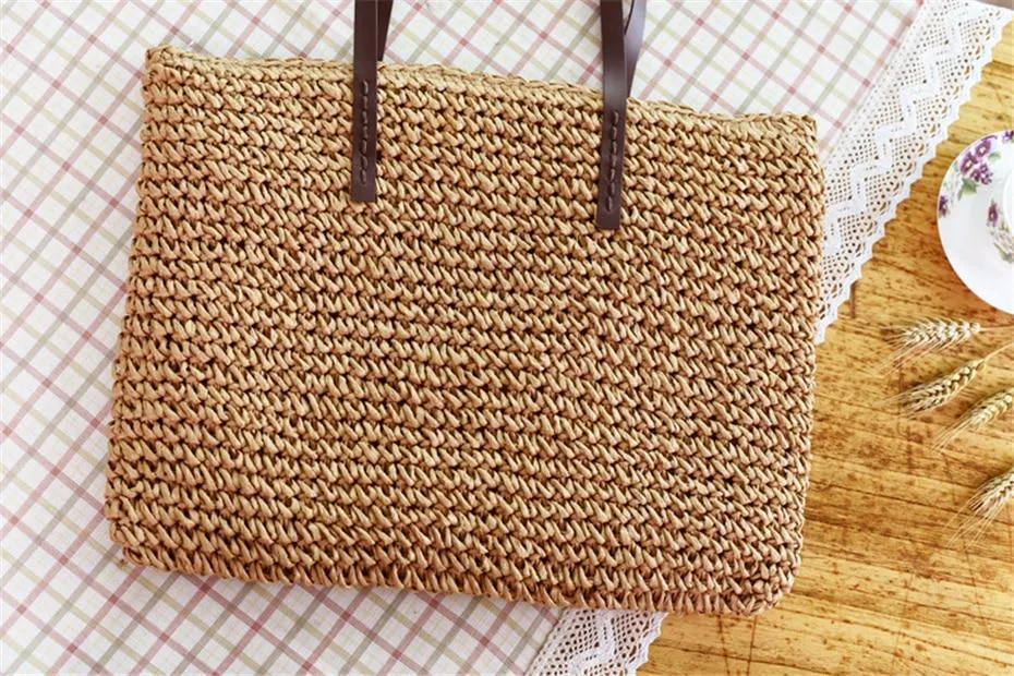 Women Handbag  Handmade Knitted Straw