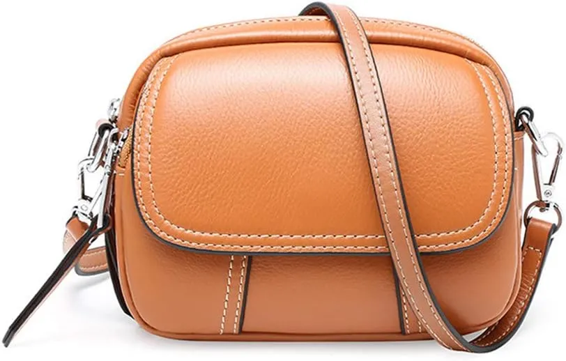 Women Retro Leather Satchel Bag Double Zipper Top Handle Mini Handbags Strap Shoulder Purse