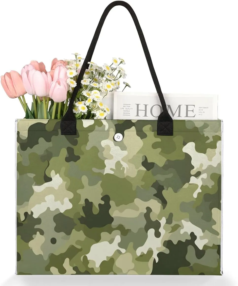 Womens Birthday Gifts Tote Bag Abstract Camouflage Leaf Beach Bags for Women Handbags