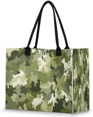 Womens Birthday Gifts Tote Bag Abstract Camouflage Leaf Beach Bags for Women Handbags