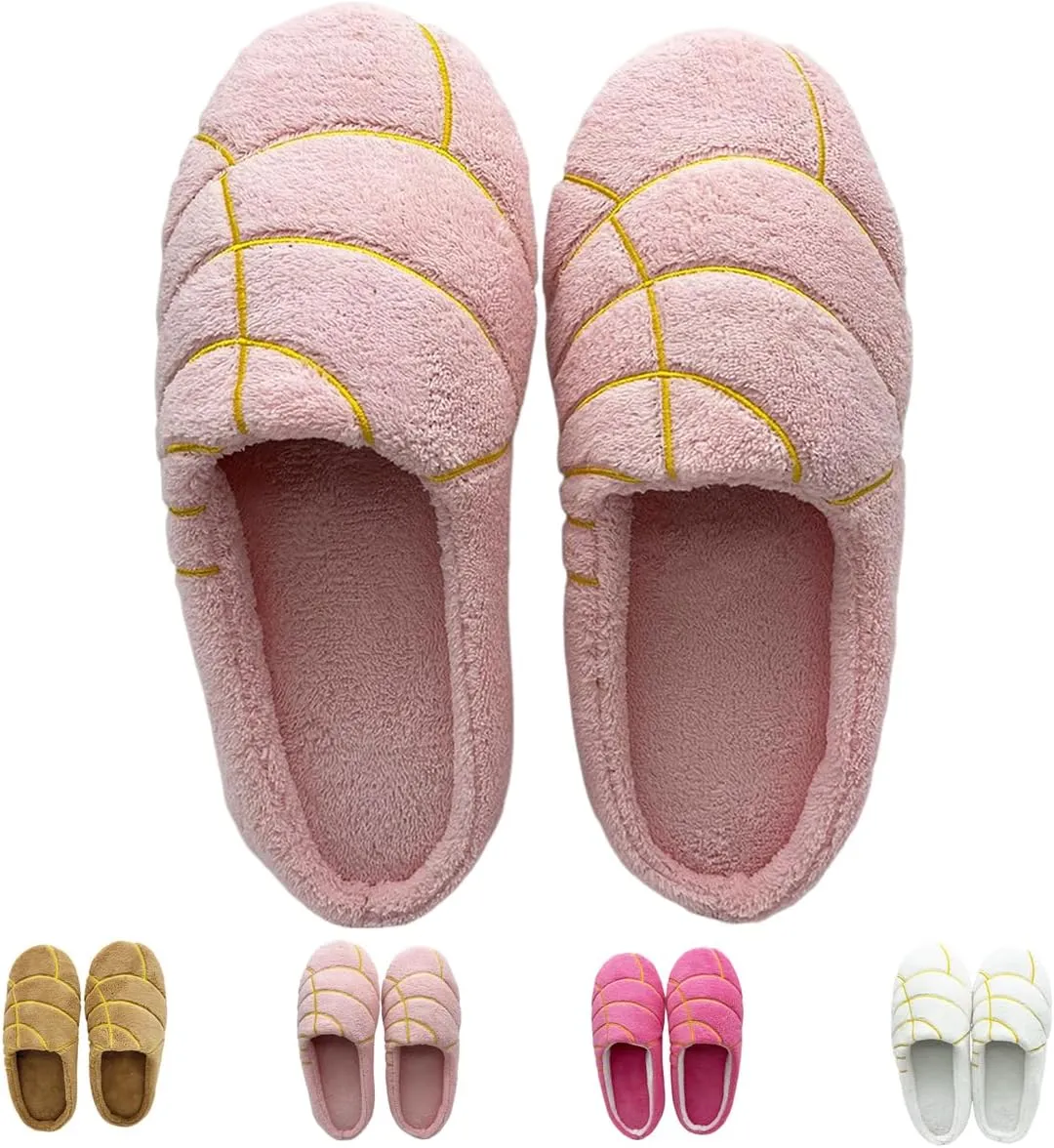 Women's Concha Slippers, Cute Comfy House Slippers, Rose Red/Pink/White/Brown, One Size