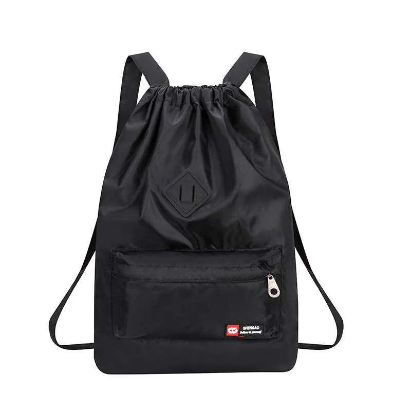 Women's Drawstring Pocket Lightweight Nylon Gymnastic Valise Travel Bags