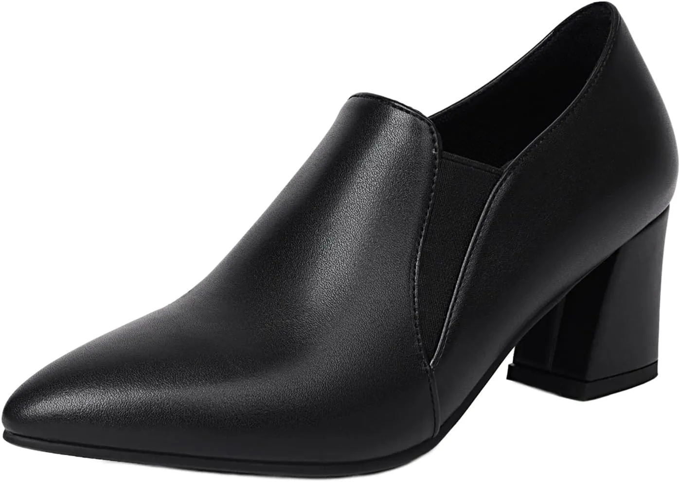 Womens Fashion 6CM Block Heels Pointed Toe Student Single Shoes Concise Oxfords Brogue Shoes A129-1-5 US4-US10