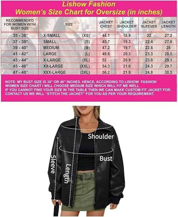 Women’s Fashion 90'S Ultra Vintage Oversized Stripe Biker Rider Moto Genuine Leather Bomber Jacket