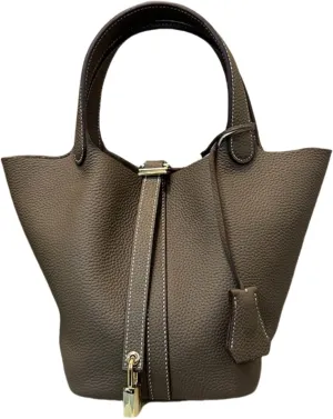 Women's Genuine Leather Bucket Bag, Adjustable Shoulder Crossbody Purse, Soft Small Handbag for Work Travel Gif