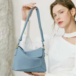 Women's Genuine Leather First Layer Cowhide Geometric Shoulder Bags