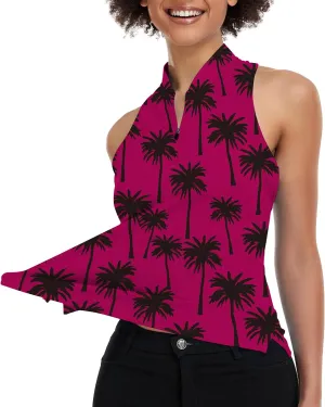 Women's Golf Shirt Sleeveless, V Neck Raceerback Polo Shirts Moisture Wicking, Quick Dry Ladies Tennis T Shirts