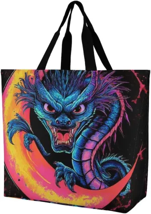 Womens Grocery Bag, Large Capacity Tote Bags Portable Reusable Shopping Shoulder Bag