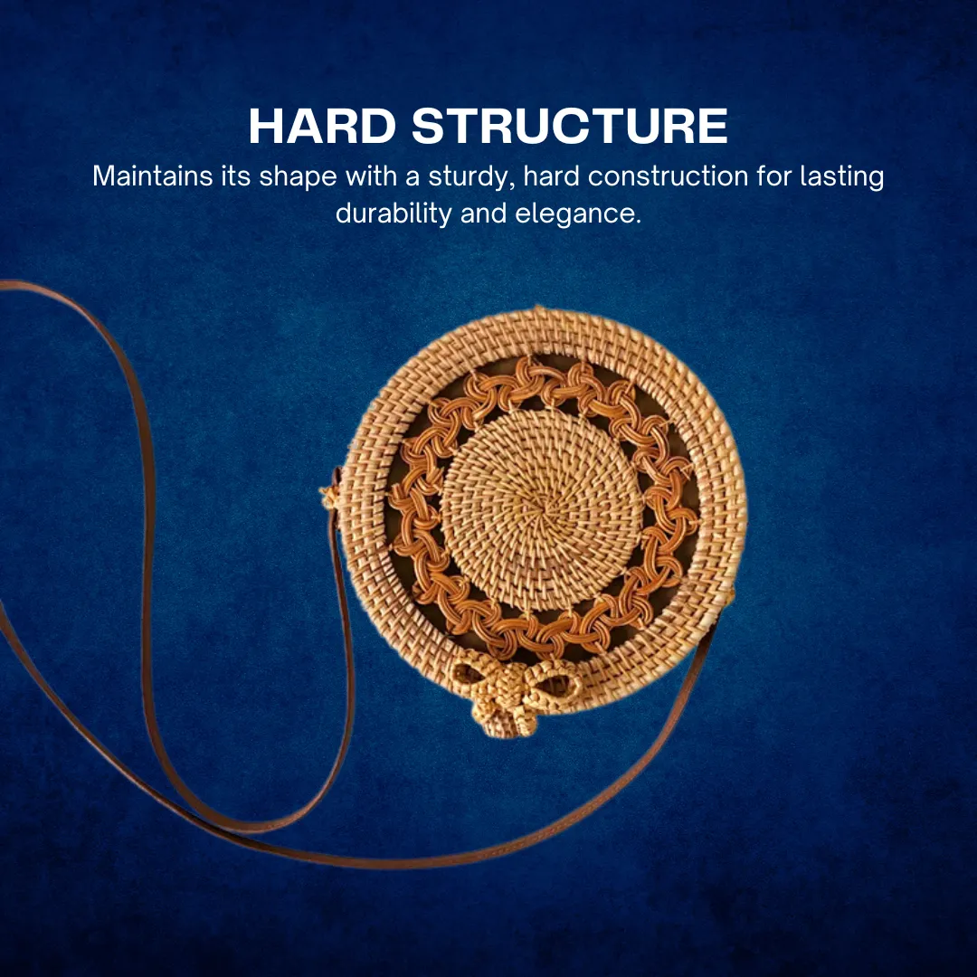 Women's Handmade Straw Rattan Bag – Square and Round Styles, Boho Woven Beach Handbag for Summer